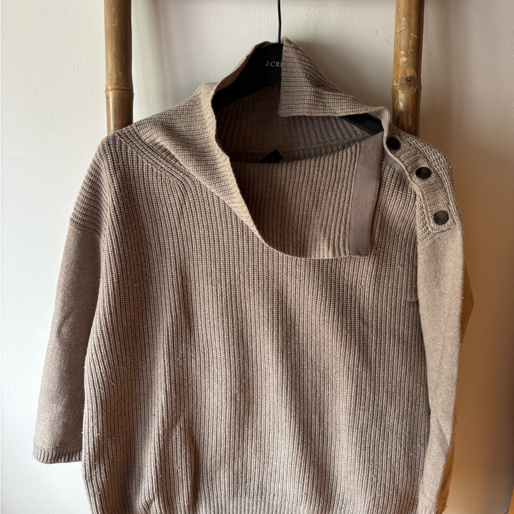 Peserico Women's Tan Cowl Neck Sweater